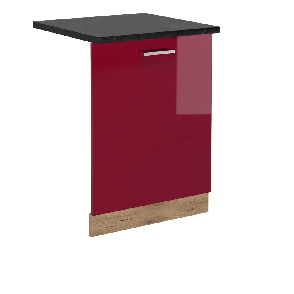 Façade de lave-vaisselle en Rouge brillant sur fond blanc