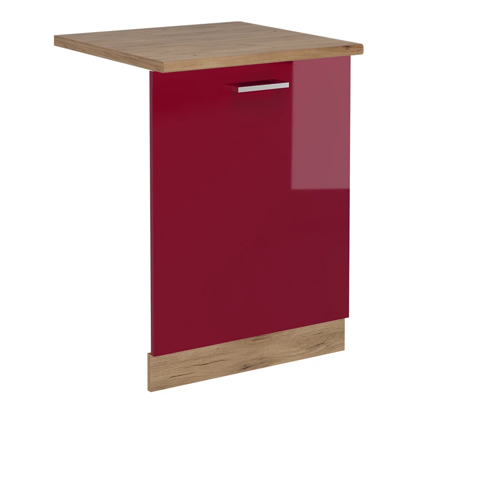Façade de lave-vaisselle en Rouge brillant sur fond blanc