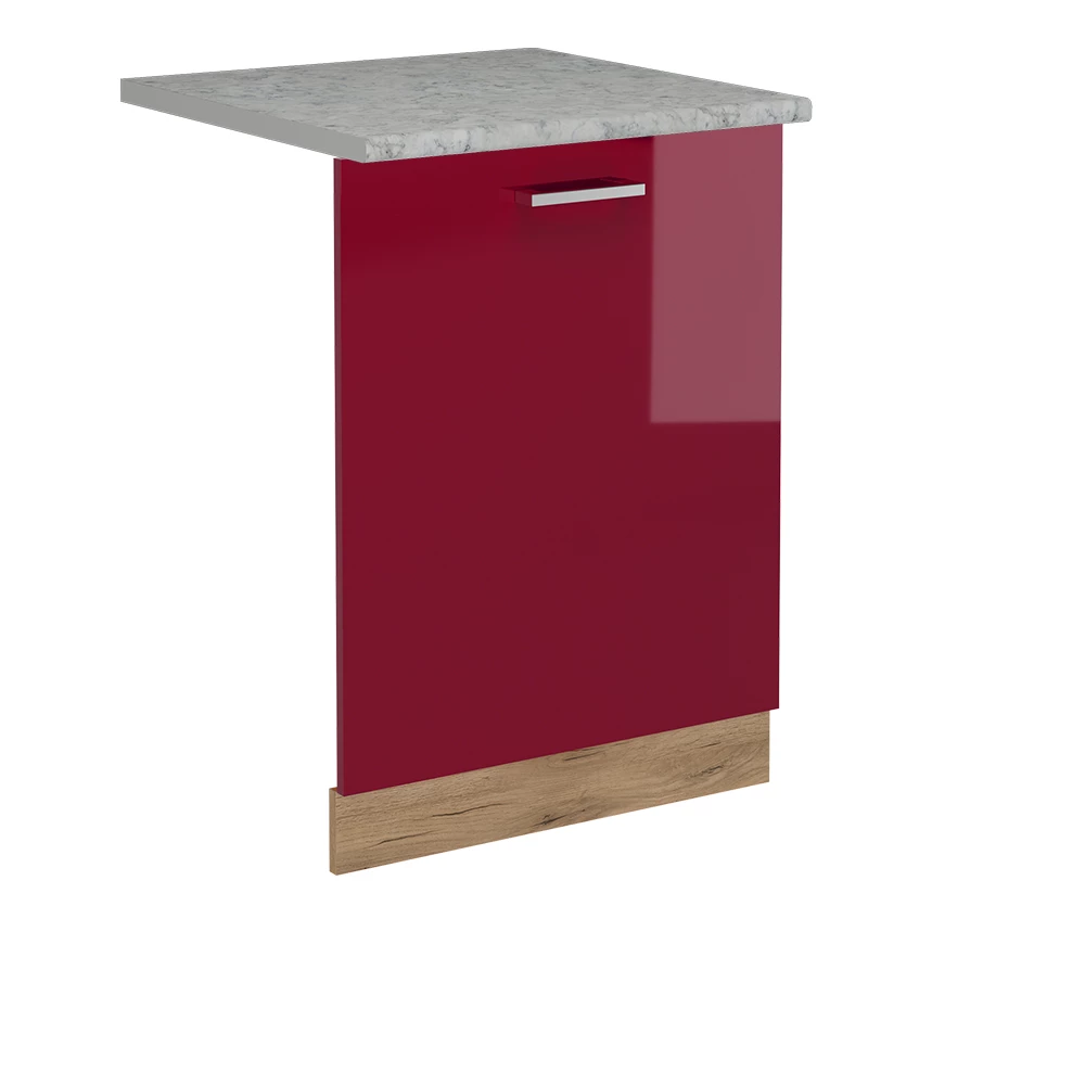 Façade de lave-vaisselle en Rouge brillant sur fond blanc