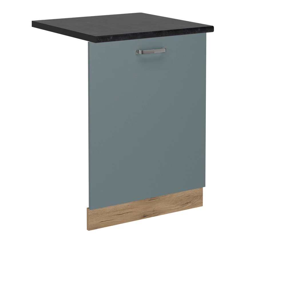 Façade de lave-vaisselle en Bleu-gris sur fond blanc