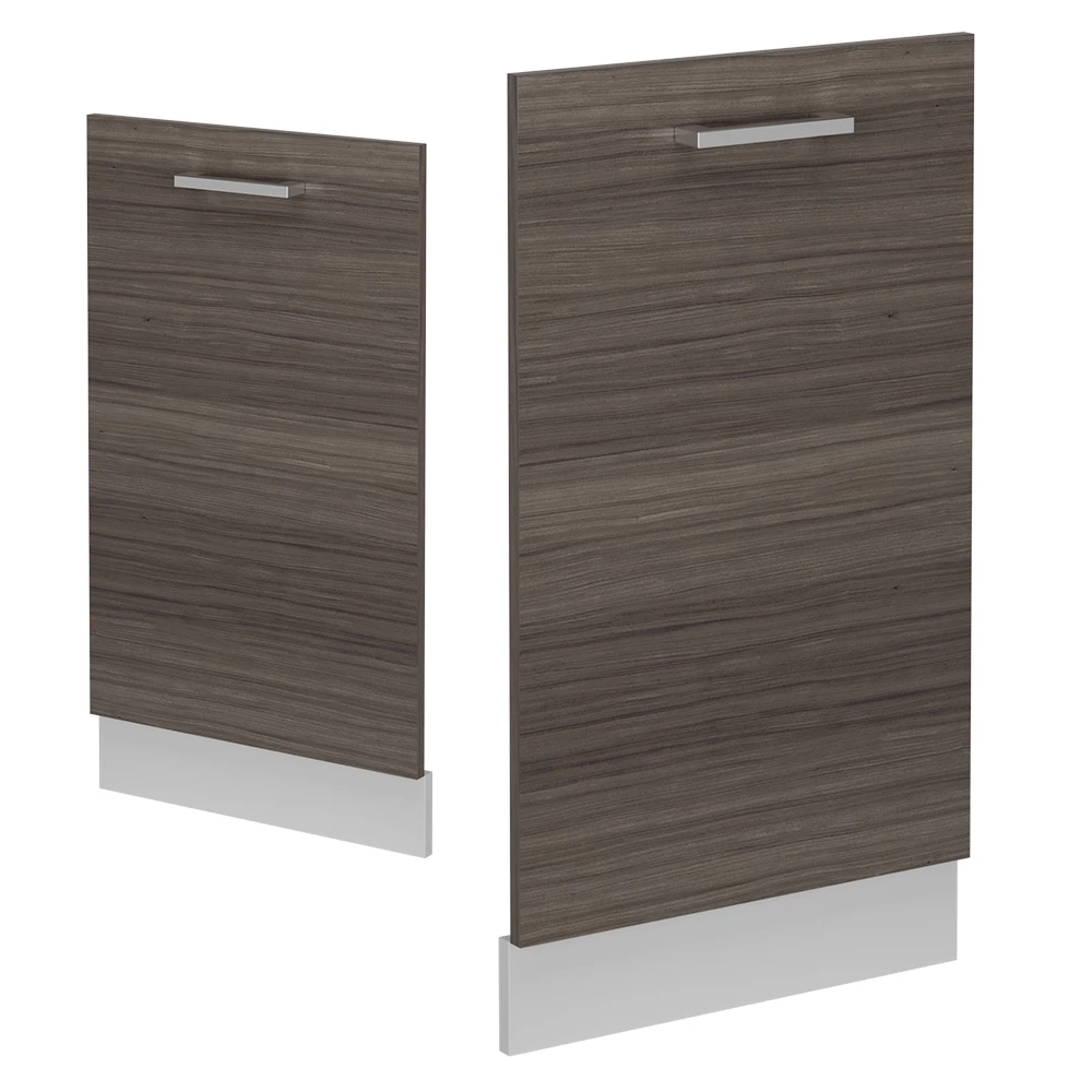 Façade de lave-vaisselle en Gris noble sur fond blanc avec des éléments décoratifs