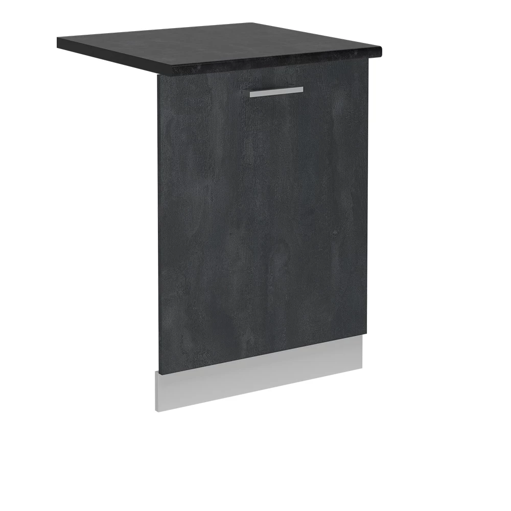 Vaatwasserfrontpaneel in Zwart beton on white background