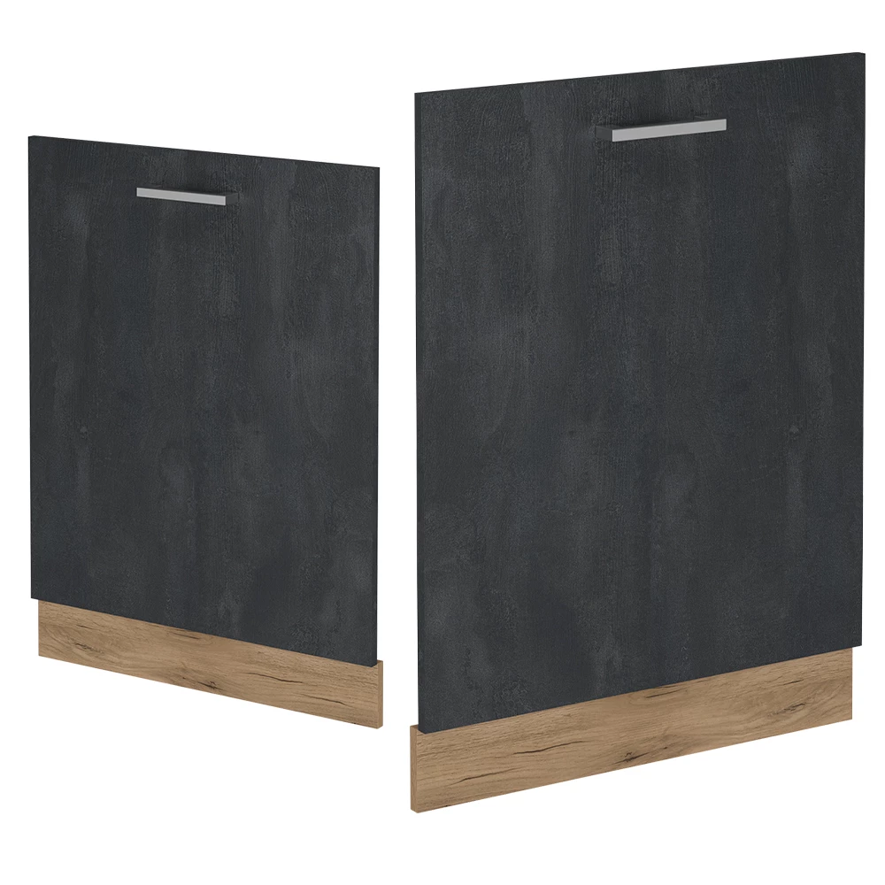Pannello frontale della lavastoviglie in Calcestruzzo nero on white background with decorative elements