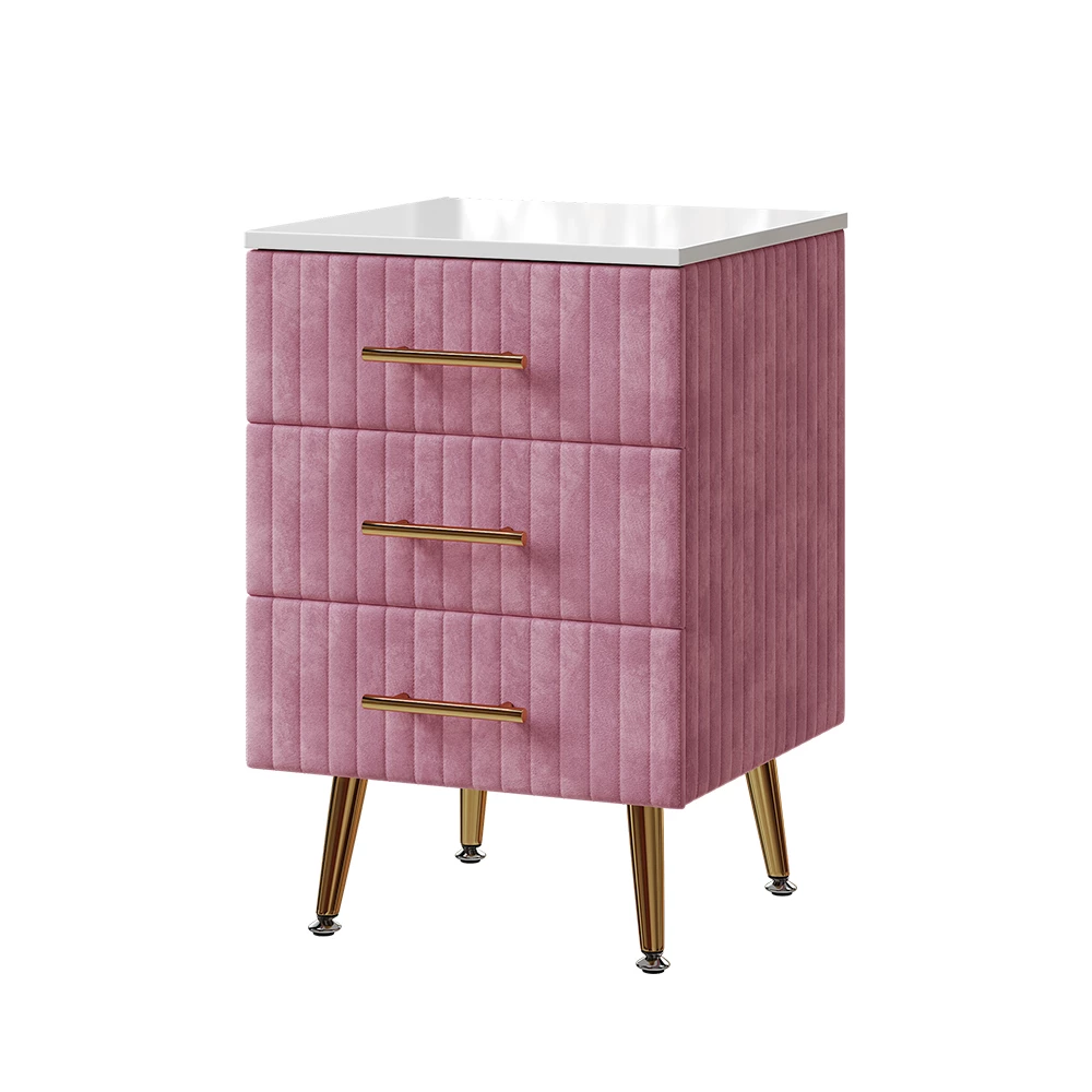 Vicco Nachtkastje Roze 41 x 62 cm met 3 lades, Velia