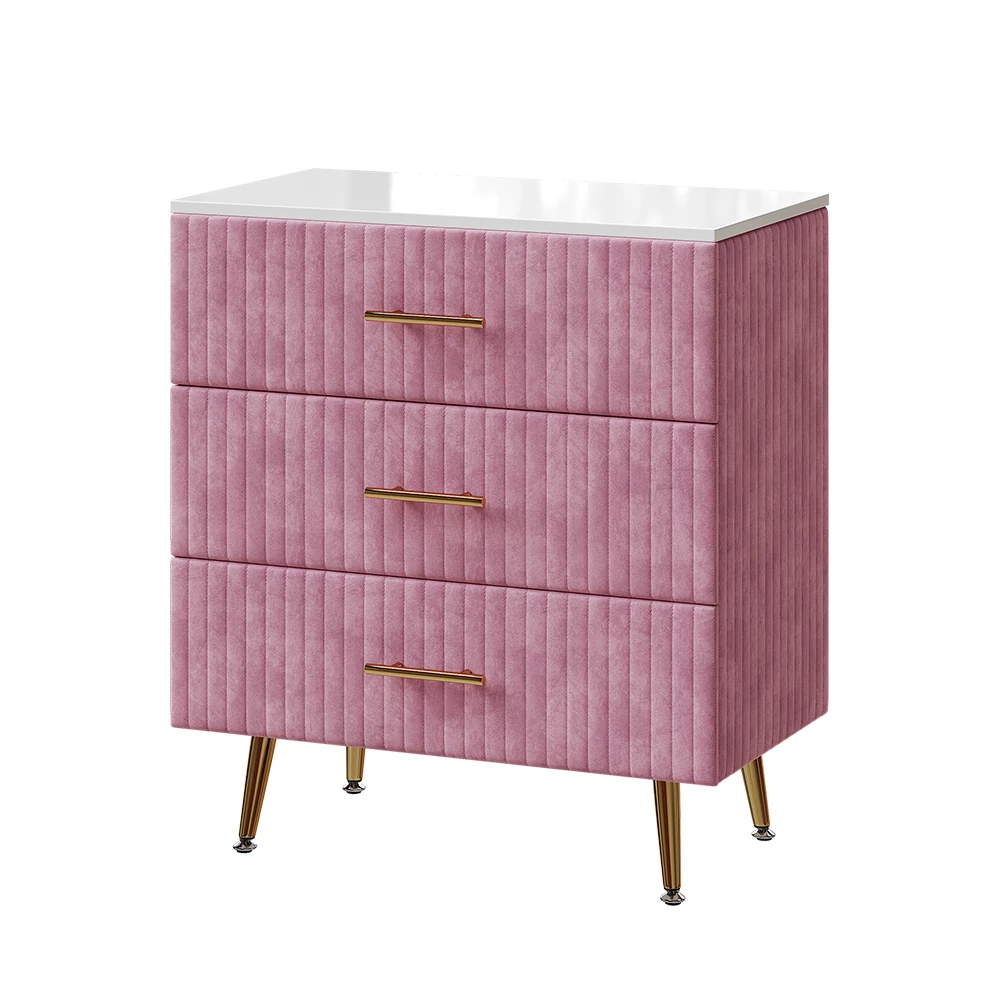 Vicco Byrå Rosa 70x78.5 cmmed 3 lådor, Velia