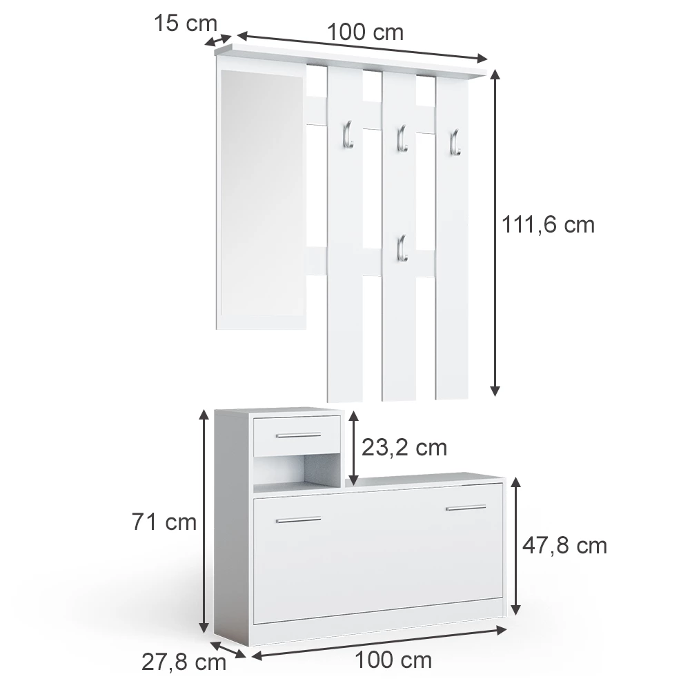Vicco Garderobe Branco 100x111.6 cm, Billy