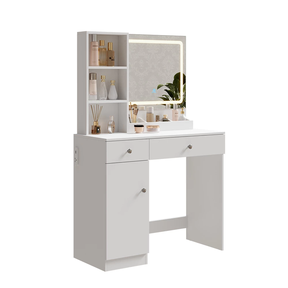 Vicco Toaletka Biały 90 cm z lustrem, Silvia