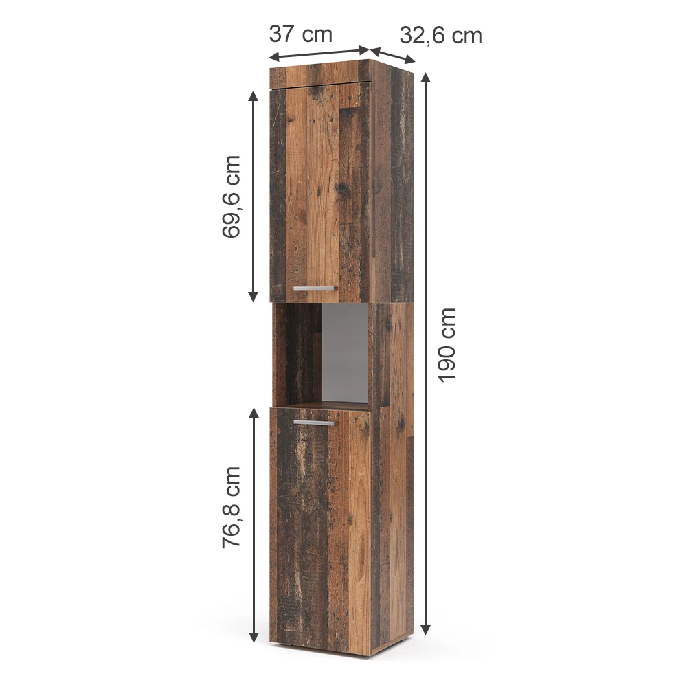 Vicco Badschrank Oldstyle 37 x 190 cm, Luna