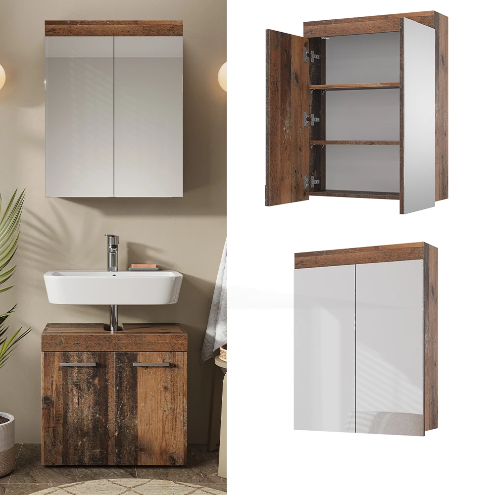 Vicco Badkamerspiegelkast Oldstyle 60 x 77 cm, Luna