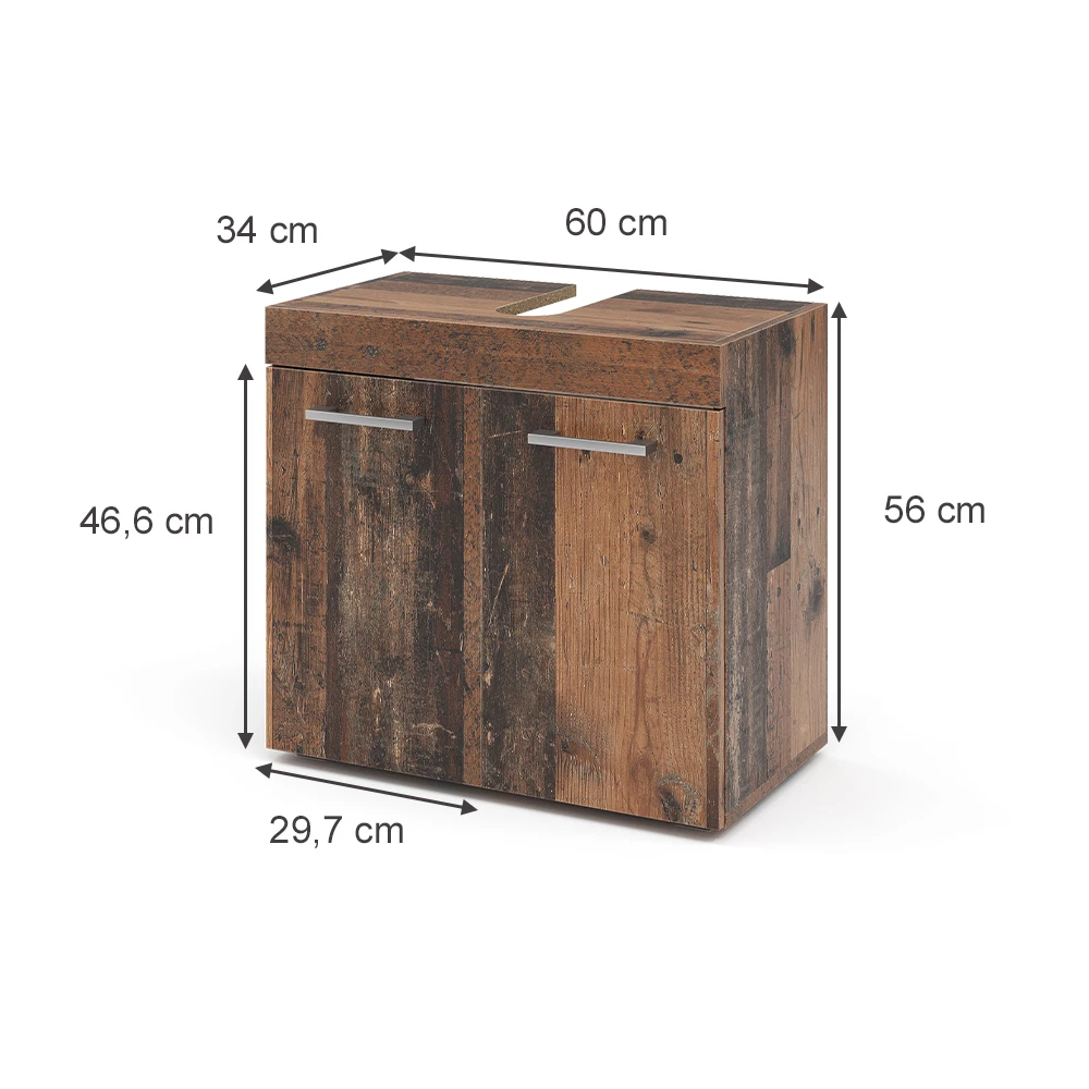 Vicco Waschbeckenunterschrank Oldstyle 60 x 56 cm, Luna
