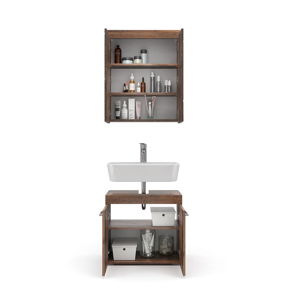 Vicco Badmöbel-Set Oldstyle 2 Teile, Luna