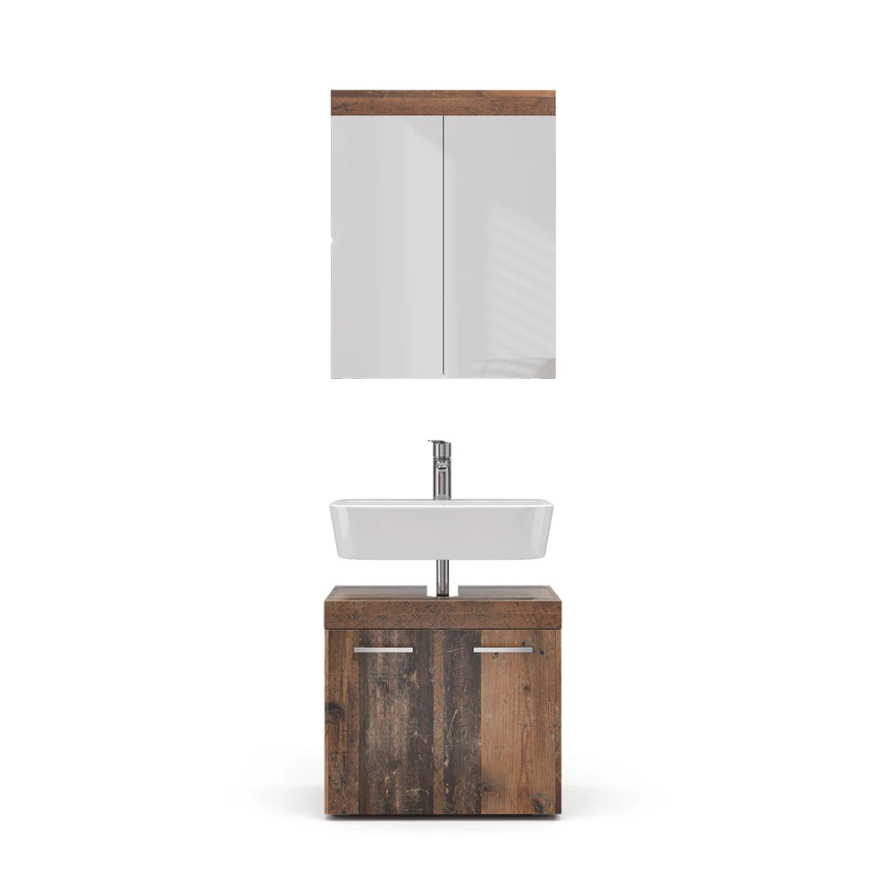 Vicco Badmöbel-Set Oldstyle 2 Teile, Luna