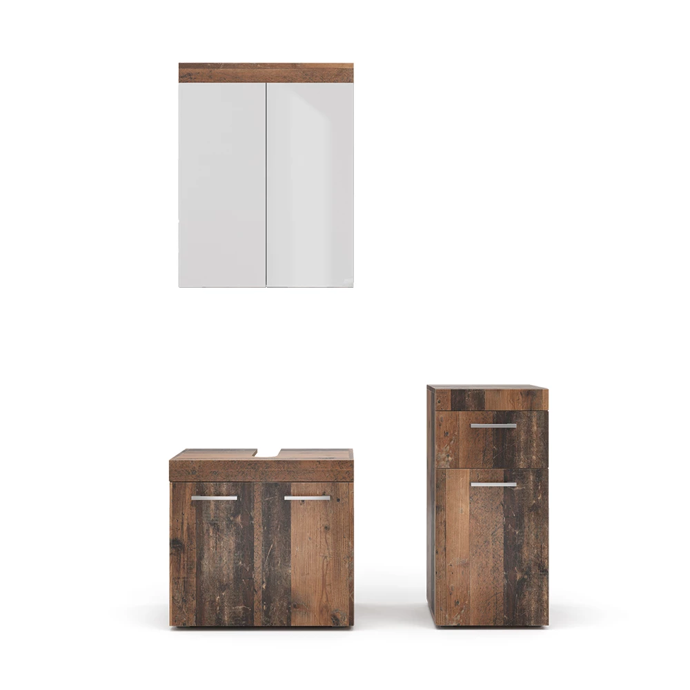 Vicco Badmöbel-Set Oldstyle 3 Teile, Luna