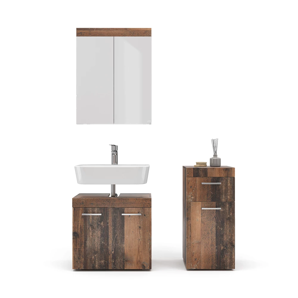 Vicco Badmöbel-Set Oldstyle 3 Teile, Luna
