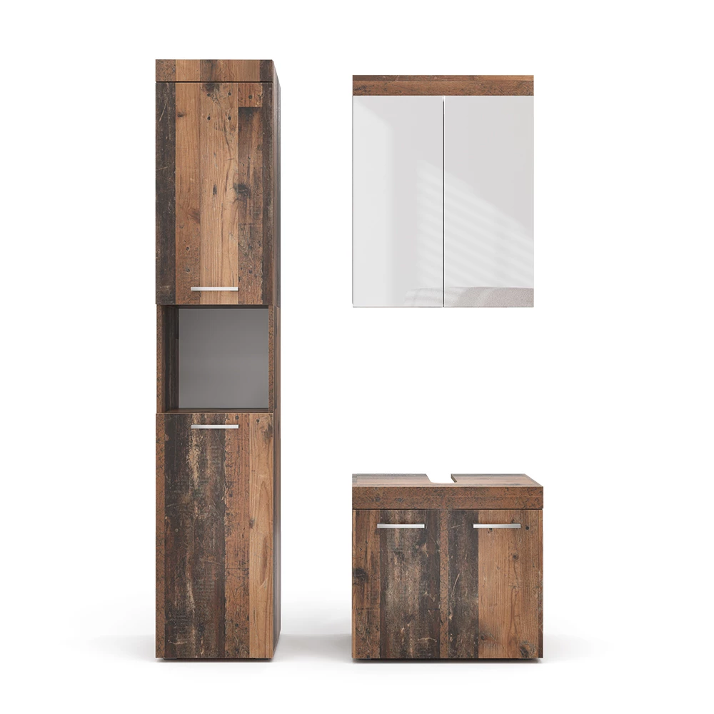 Vicco Set di mobili da bagno Oldstyle 3 parti, con colonna, Luna