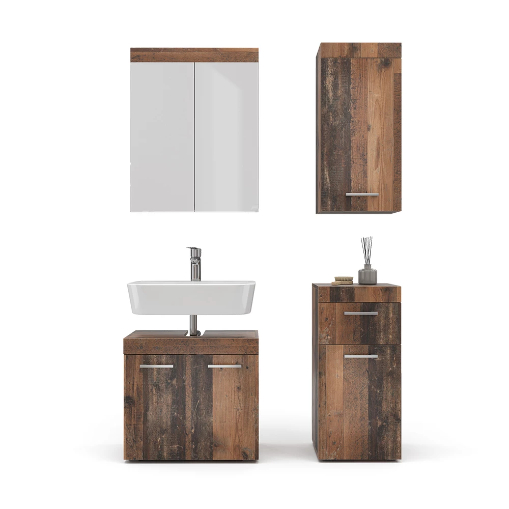 Vicco Badmöbel-Set Oldstyle 4 Teile, Luna