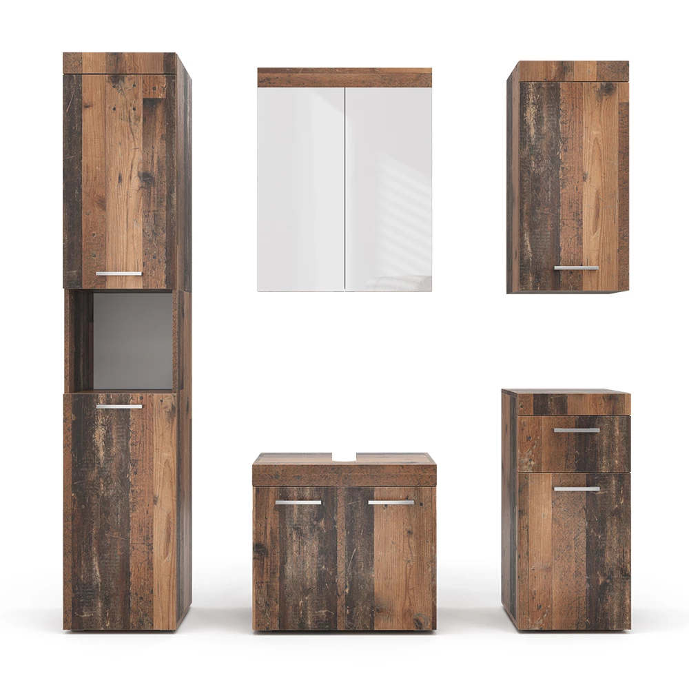 Vicco Badmöbel-Set Oldstyle 5 Teile, Luna