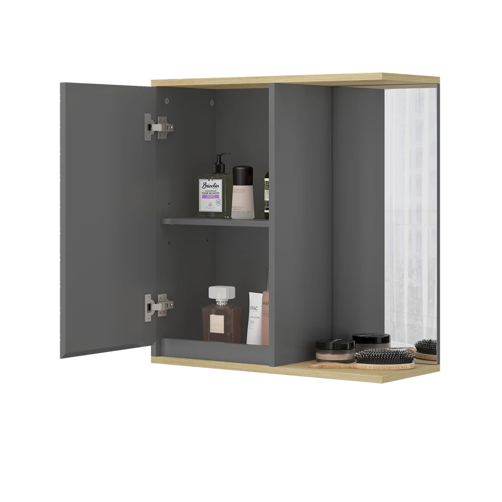 Vicco Specchio da bagno "Livia", Antracite, 60 x 63 cm