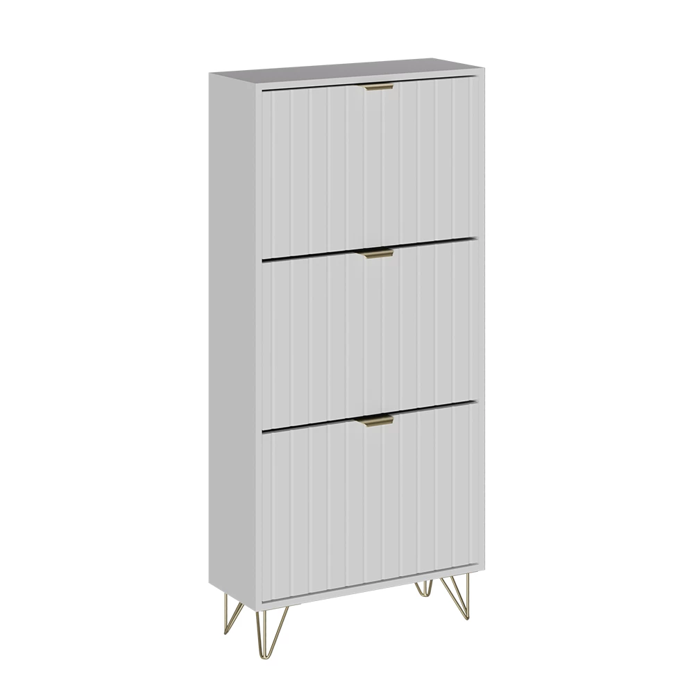 Vicco Skoskåp Vit 60x128.5 cm3 fack, Helge