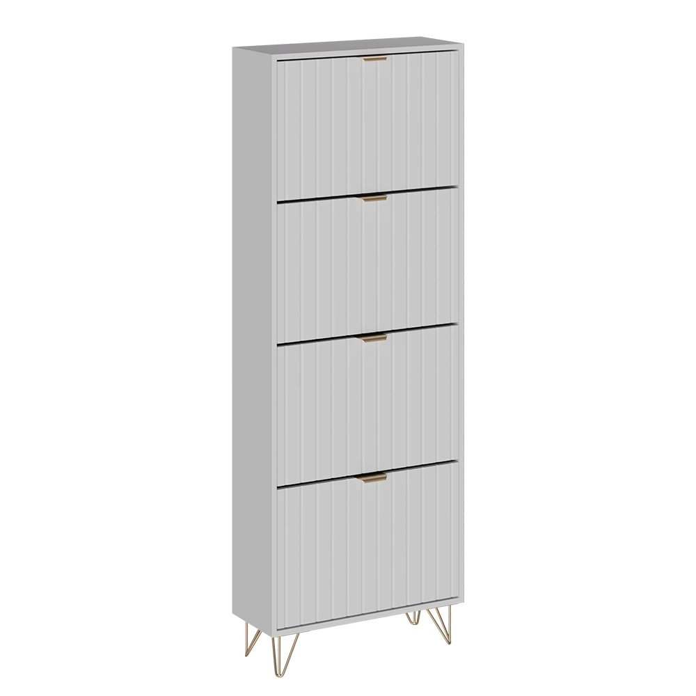 Vicco Shoe cabinet White 60 x 166.7 cm 4 compartments, Helge