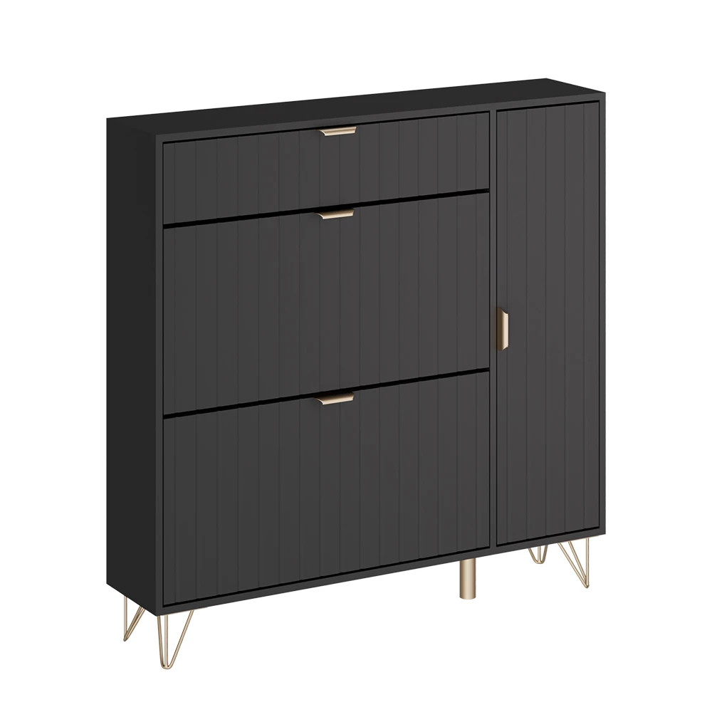 Vicco Kenkäkaappi Musta 108x107.5 cm, Helge