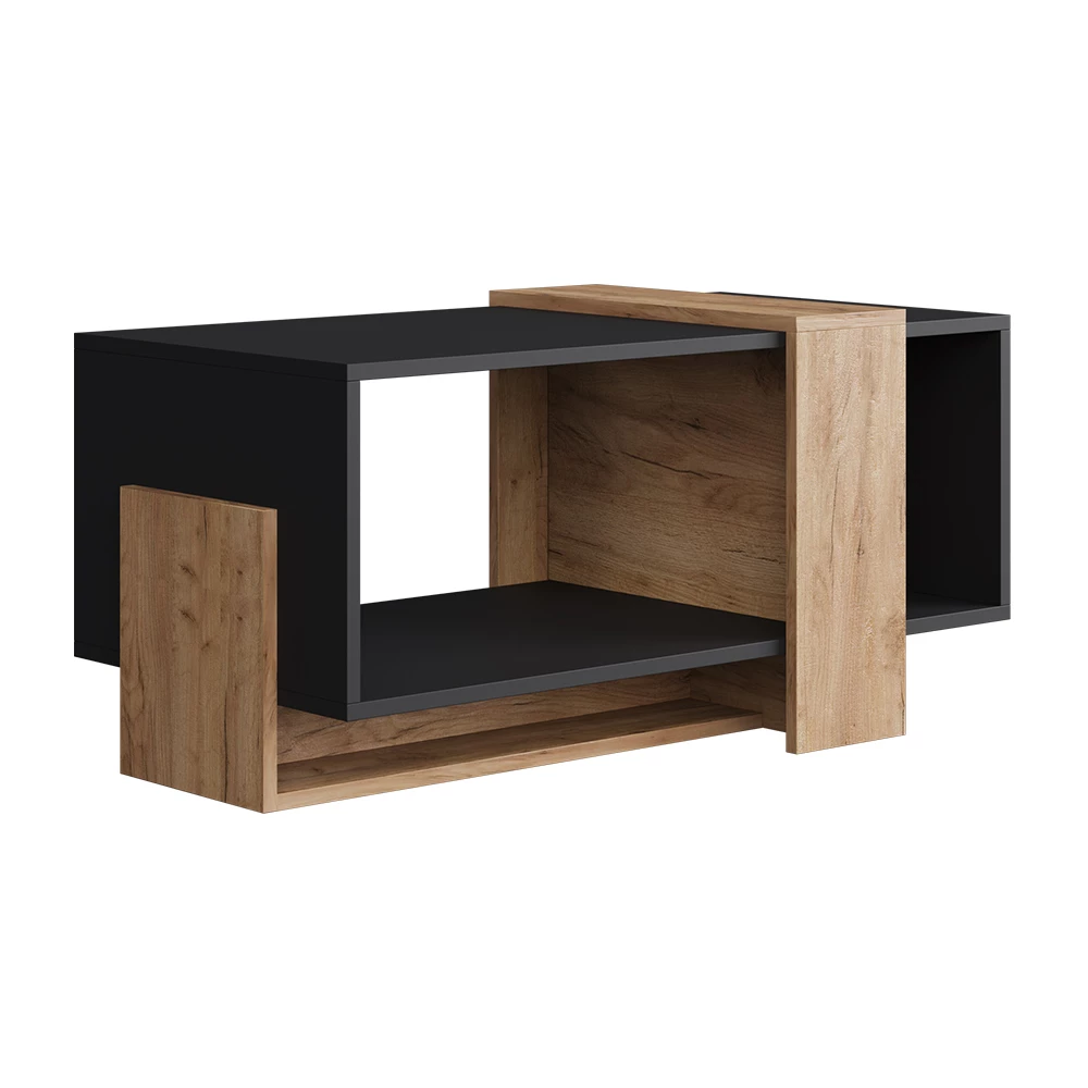Coffee table in Anthracite/golden oak on white background