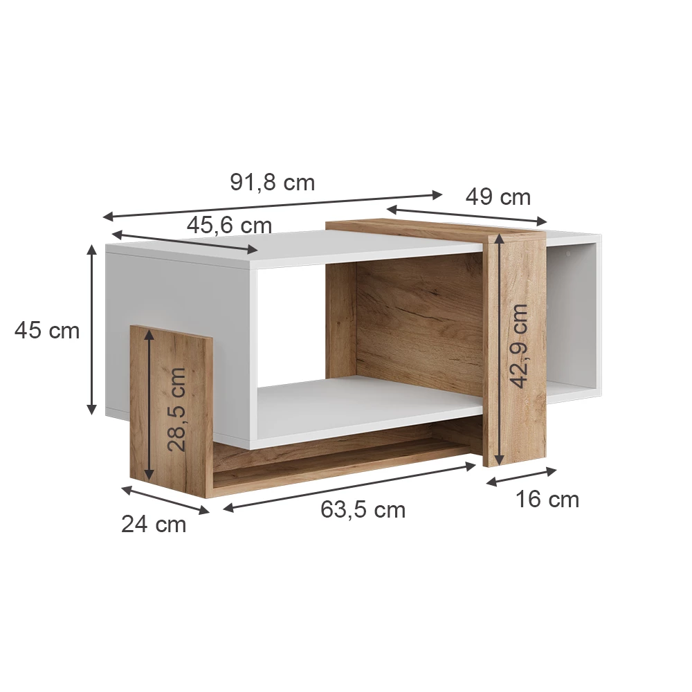 Vicco Stejar alb/golden 91.8x45 cm, Aven