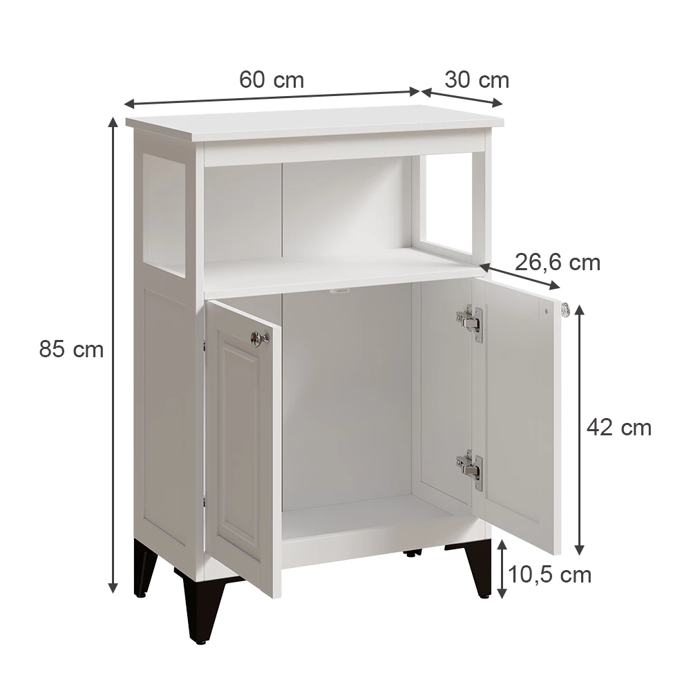 Vicco Midi-kaappi Valkoinen 60x85 cm, Vanity