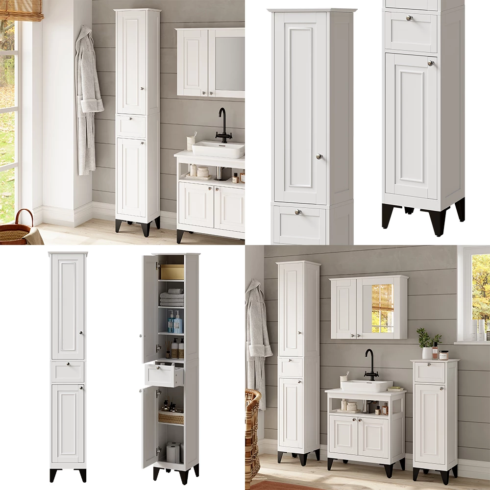 Vicco Mobile alto Bianco 32 x 175 cm, Vanity