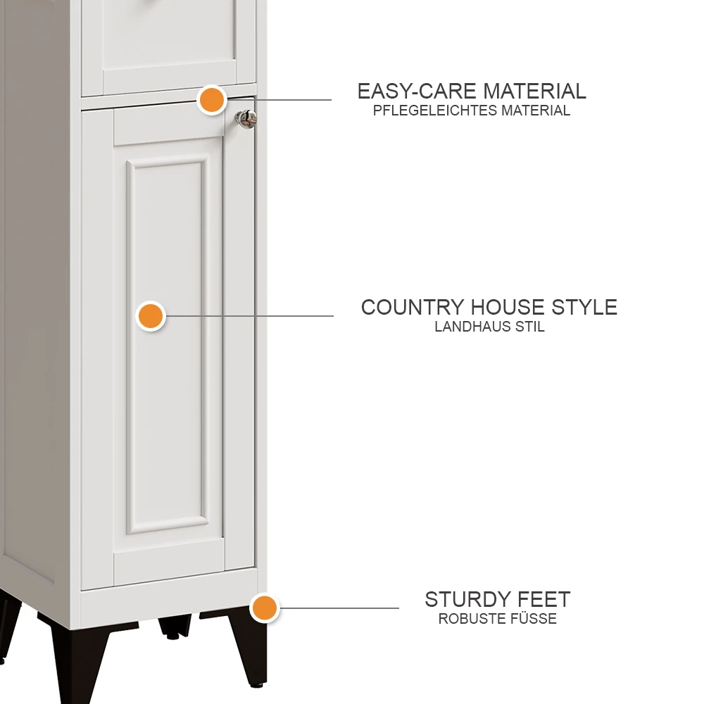 Vicco Mobile alto Bianco 32 x 175 cm, Vanity
