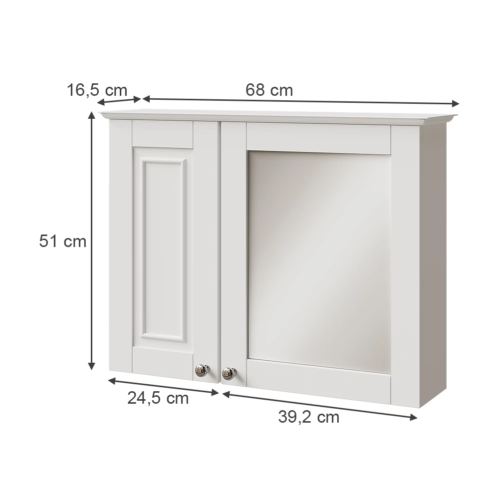 Vicco Badspiegelschrank Branco 68x51 cm, Vanity