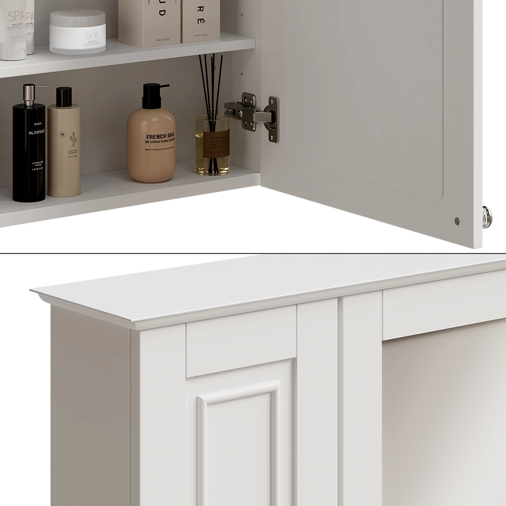 Vicco Badspiegelschrank Weiß 68 x 51 cm, Vanity