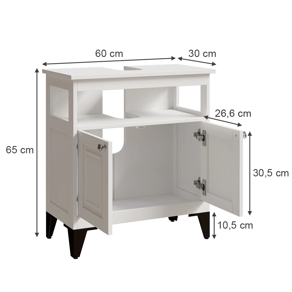 Vicco Osnovna omarica za umivalnik Bela 60 x 65 cm, Vanity