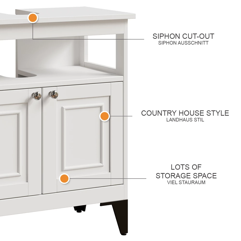 Vicco Wastafelonderkast Wit 60 x 65 cm, Vanity