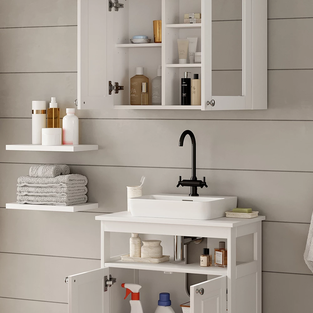 Vicco Badmöbel-Set Weiß 2 Teile, Vanity