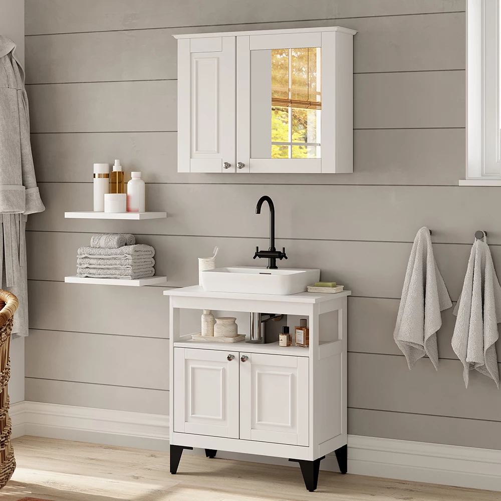 Vicco Badmöbel-Set Weiß 2 Teile, Vanity