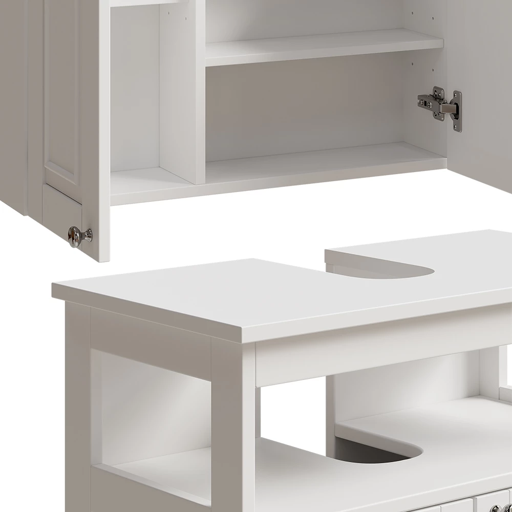 Vicco Badkamermeubelset Wit 3 delen, Vanity