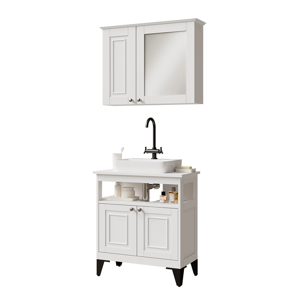 Vicco Badmöbel-Set Weiß 2 Teile, Vanity