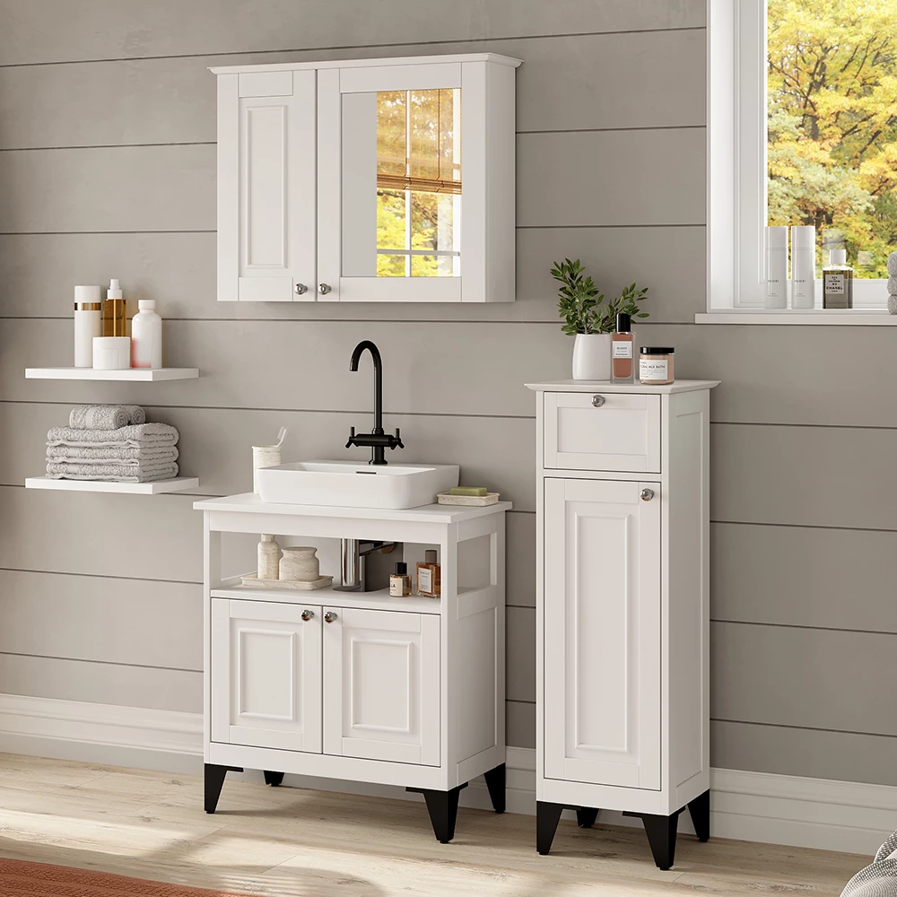 Vicco Badkamermeubelset Wit 3 delen, Vanity