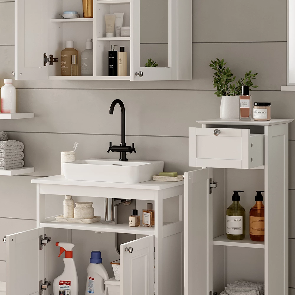 Vicco Badkamermeubelset Wit 3 delen, Vanity