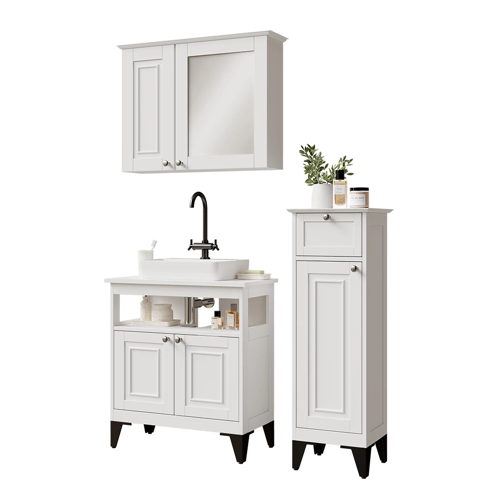 Vicco Badkamermeubelset Wit 3 delen, Vanity
