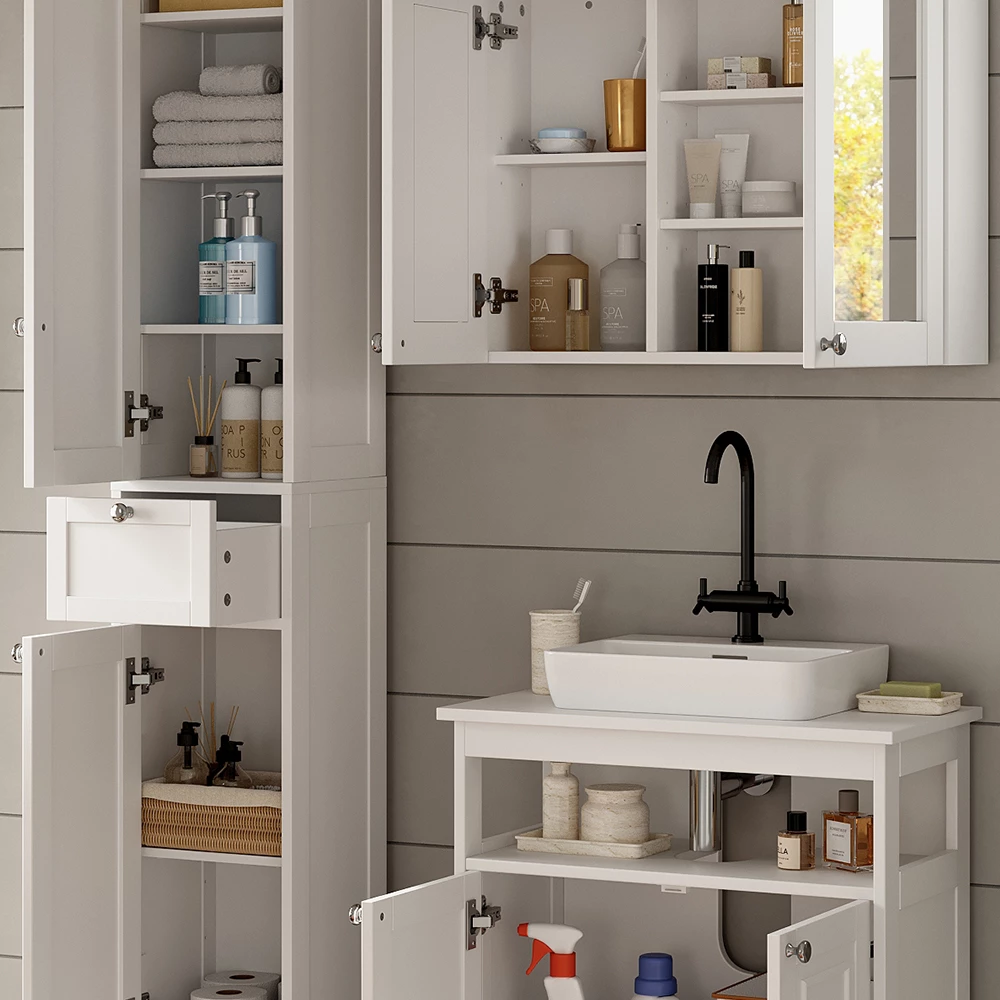 Vicco Badkamermeubelset Wit 3 delen, Vanity
