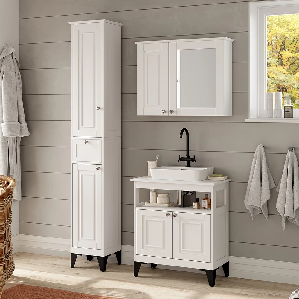 Vicco Badkamermeubelset Wit 3 delen, Vanity