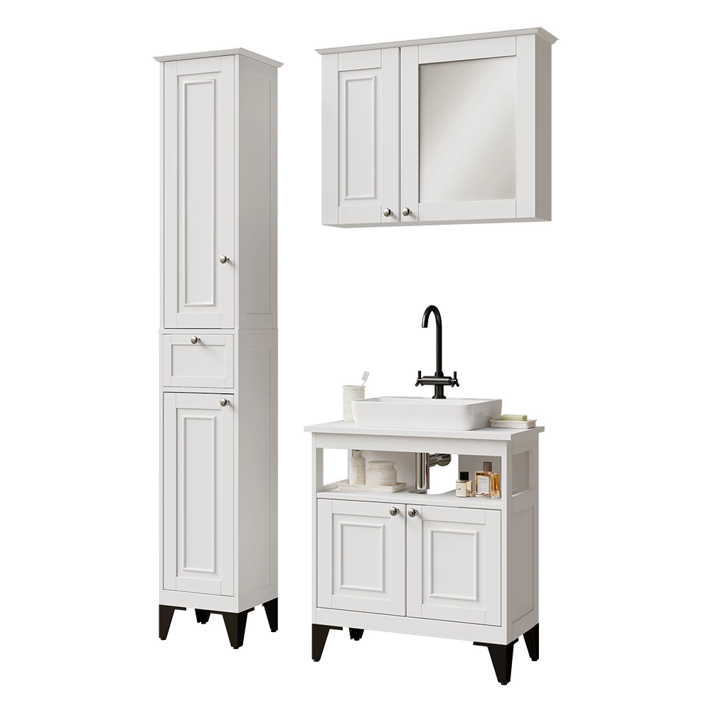 Vicco Badkamermeubelset Wit 3 delen, Vanity