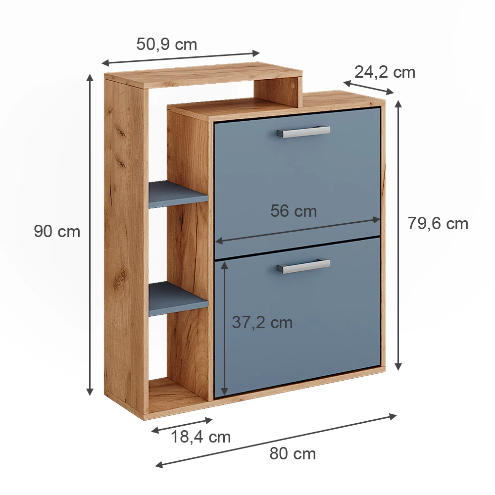 Vicco Skokurv Goldkraft eg/blå 80 x 90 cm, Orlando