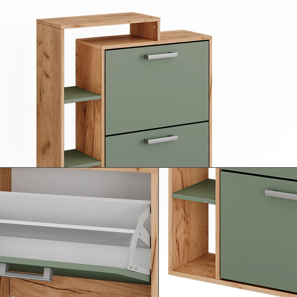 Vicco Skokurv Goldkraft eg/grøn 80 x 90 cm, Orlando