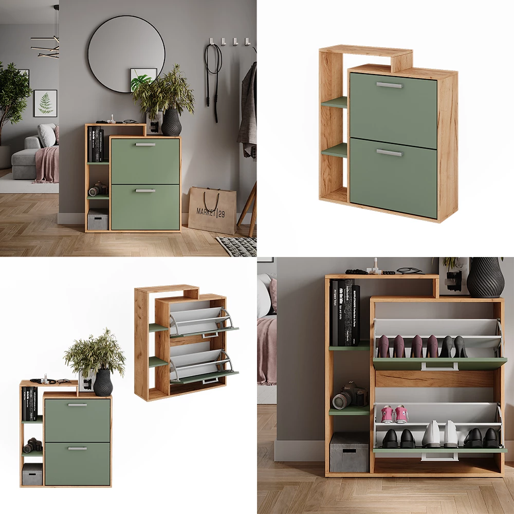 Vicco Skokurv Goldkraft eg/grøn 80 x 90 cm, Orlando