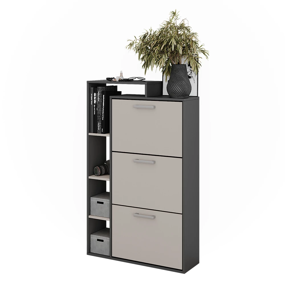 Vicco Skotipper Antracit/grå 80 x 128.3 cm med 3 rum, Orlando