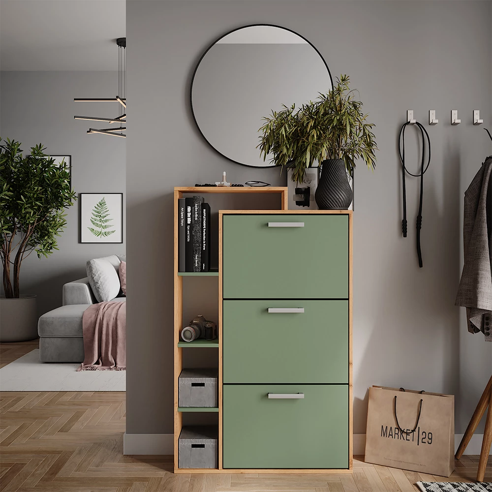 Vicco Skotipper Goldkraft eg/grøn 80 x 128.3 cm med 3 rum, Orlando