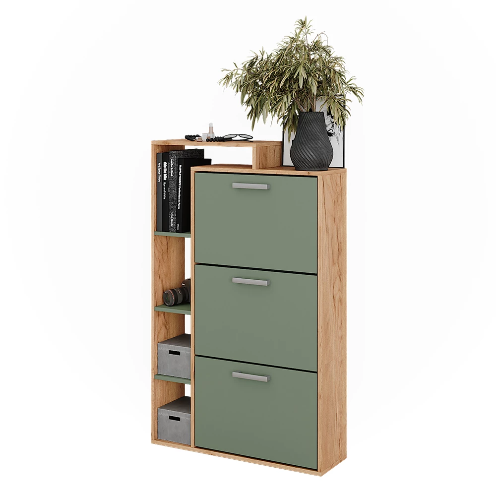 Vicco Skotipper Goldkraft eg/grøn 80 x 128.3 cm med 3 rum, Orlando